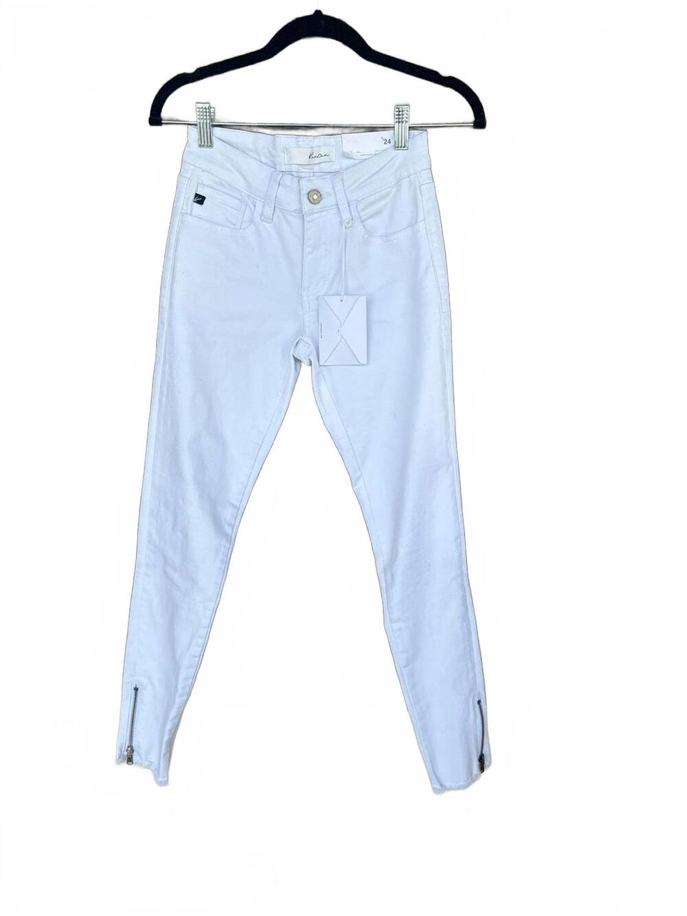 NEW KANCAN women's ankle zip skinny jeans in light blue